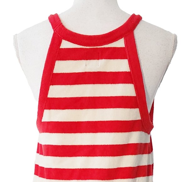 NWOT: GAP Terry Cloth Towel Red & White Stripe Dress - Picture 7 of 10